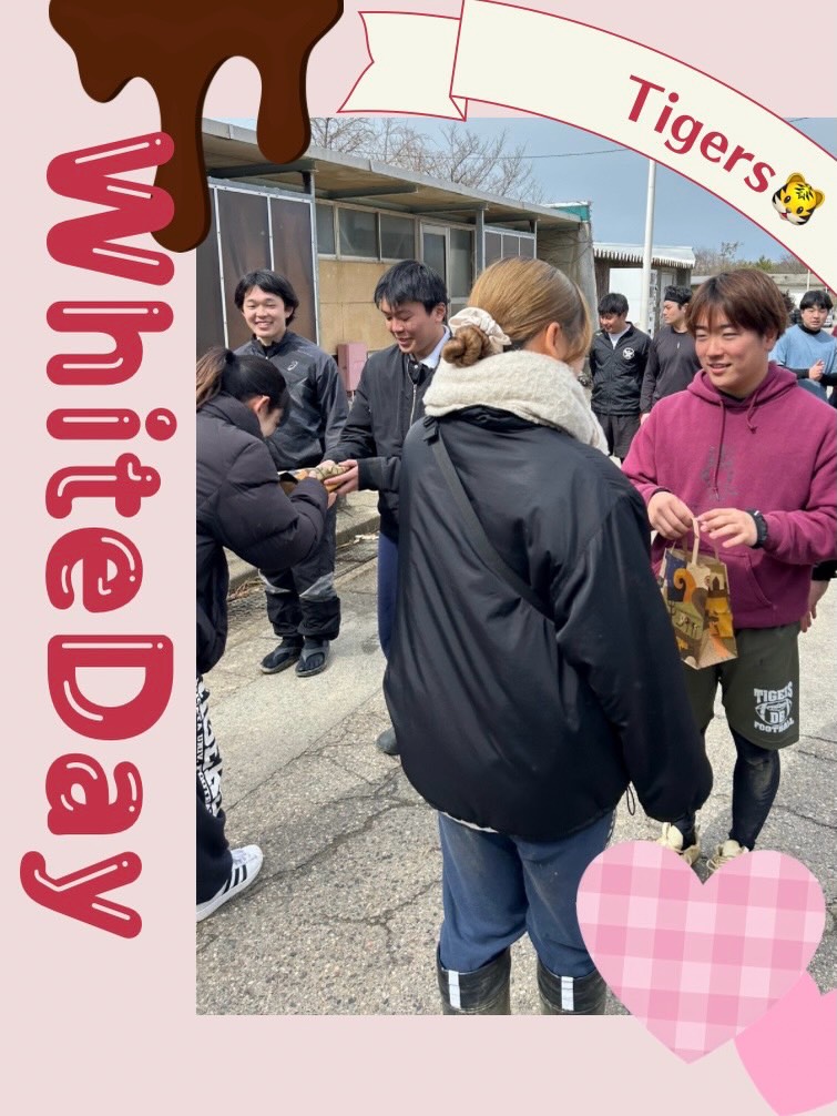 ‎【Happy White Day‎】

本日はホワイトデー🤍

練習後に、選手からマネージャーへお菓子がプレゼントされましたマネージャーはみんな大喜びでした

本日はグラウンド状況が悪い中、最後まで一人ひとりが集中して練習に取り組んでいました🏻悪天候が続きますが、雨にも負けず頑張ります🌧️