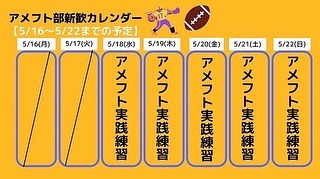 今日も一年生を含め、元気に練習することができました
最近では練習後の自主練として、各自が伸ばしたい部分の補強に取り組んでいます！
一年生も積極的に取り組んでおり、今後のTigersの戦力として期待は大きいですよ?

さて、来週の新歓は実践練習会になります！
勉強もバイトも両立できるアメフト部へぜひ一度見学・体験にお越しください
新2年生でもいいんですよ〜！

今回は特別に未公開PVをどうぞ?